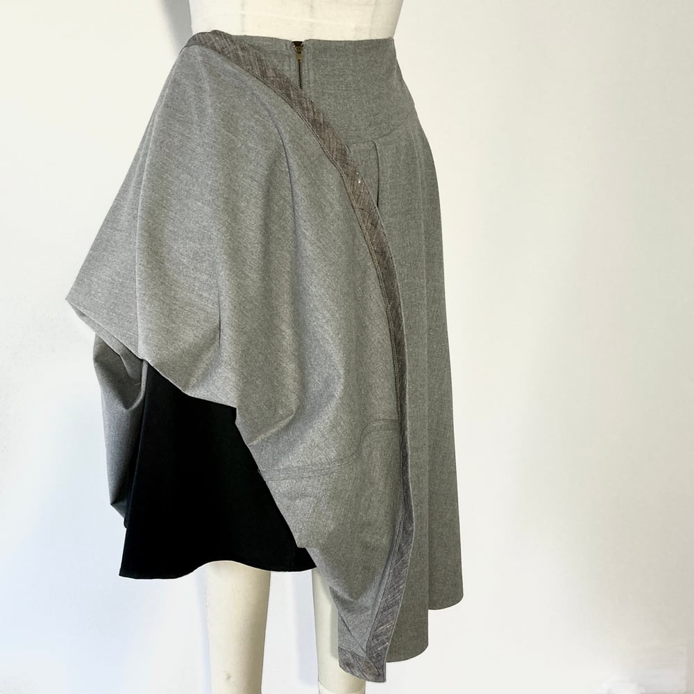 Image of Gray WOOL High Waist Suzanna Skirt