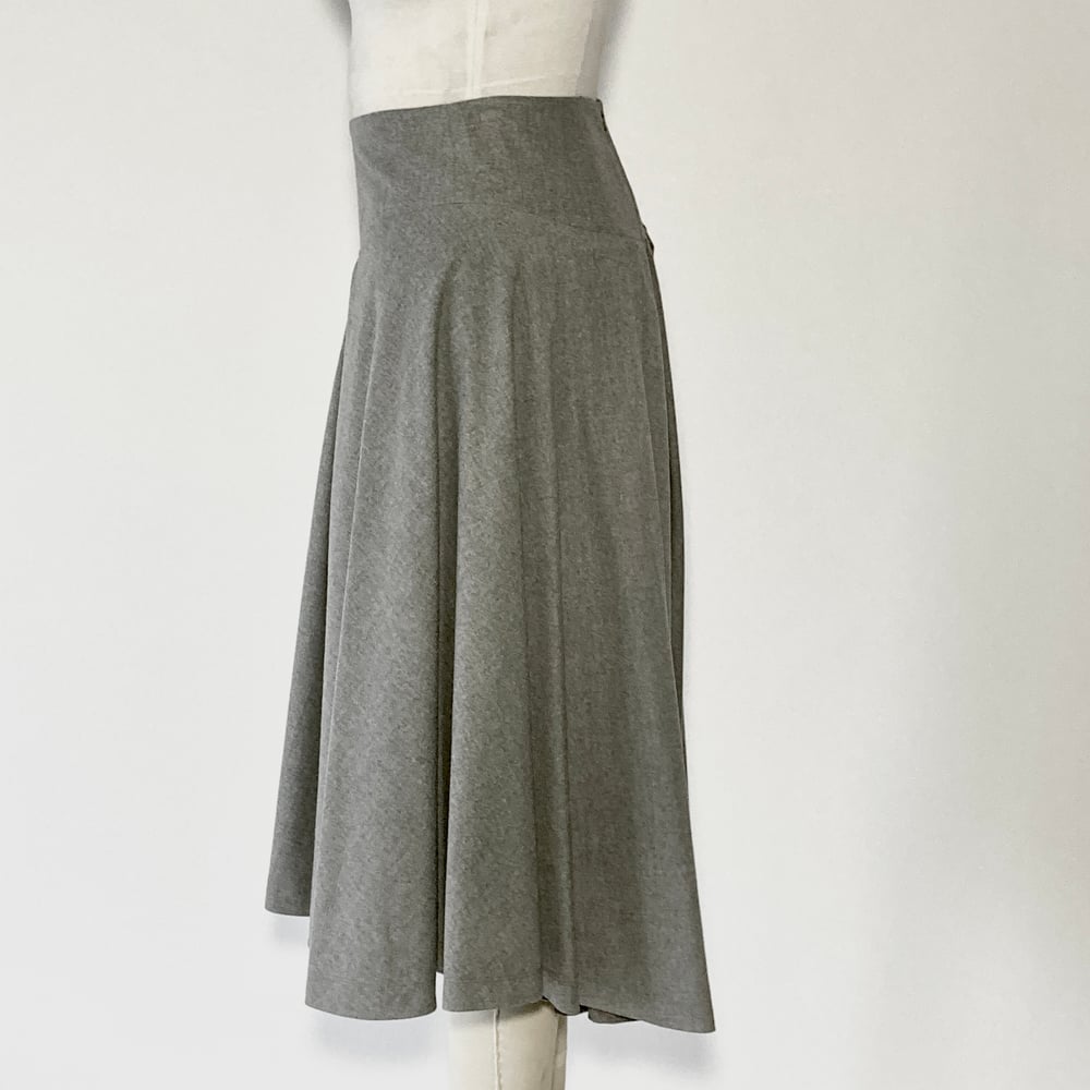 Image of Gray WOOL High Waist Suzanna Skirt