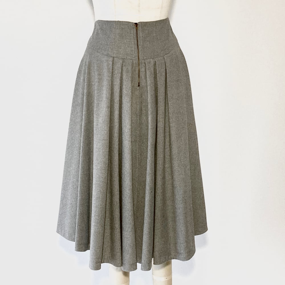 Image of Gray WOOL High Waist Suzanna Skirt