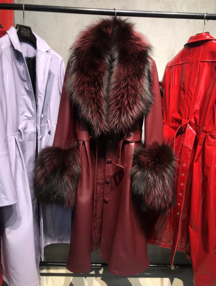 Image of Leather x Fur Trench 