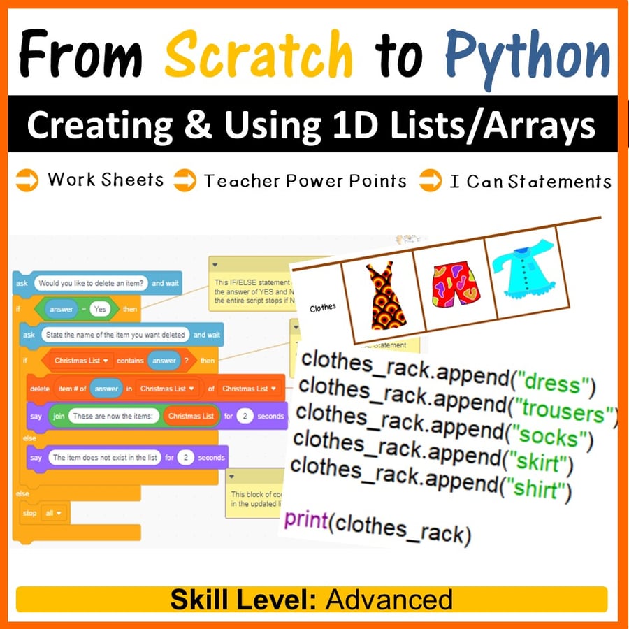 Image of From Scratch to Python Programming: Creating and Using One Dimensional Lists