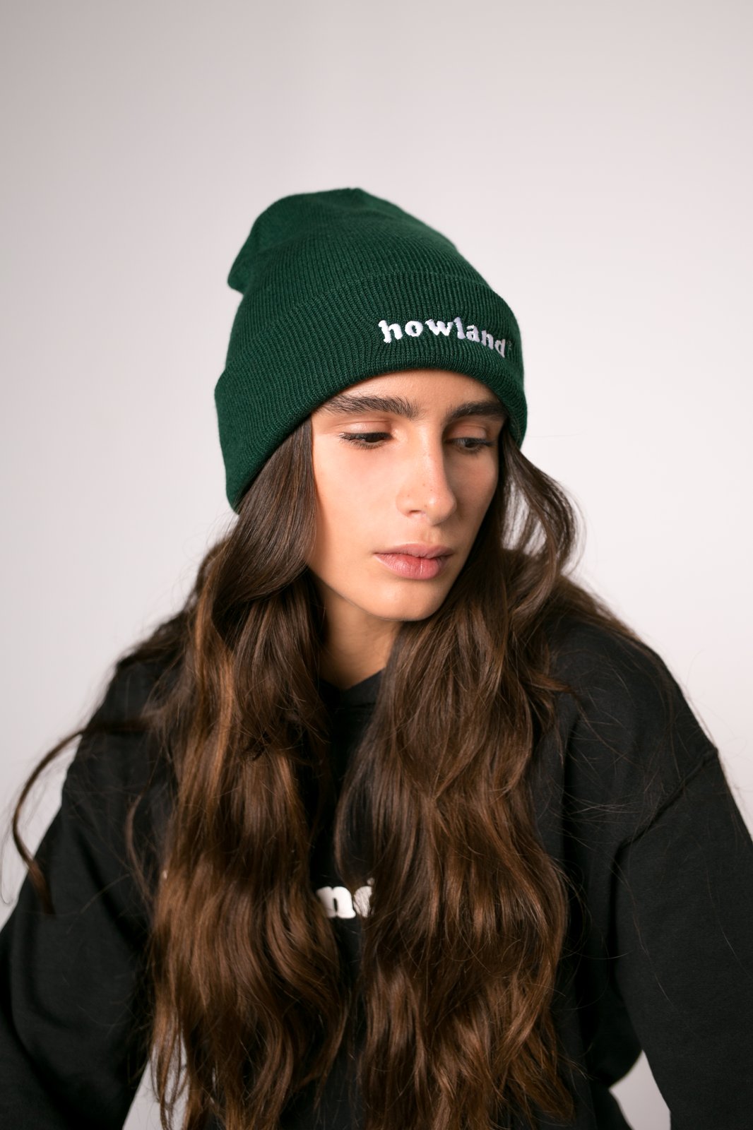 bottle green beanie