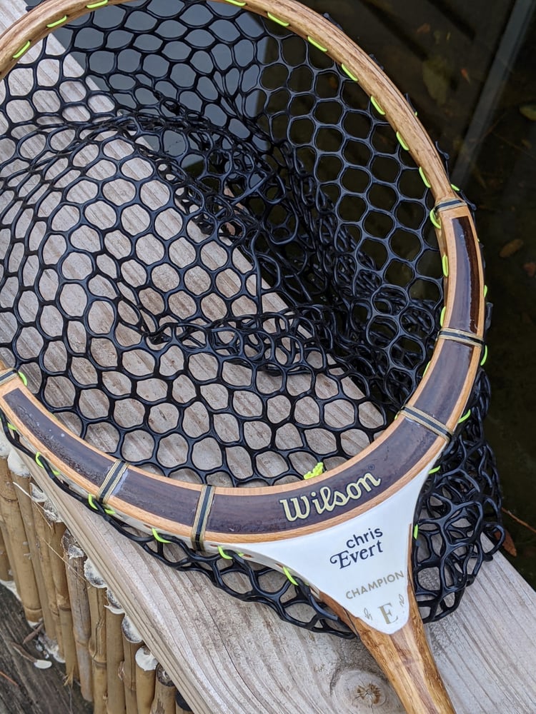 Image of The "Chris Evert"- repurposed  vintage Wilson wooden tennis racket.