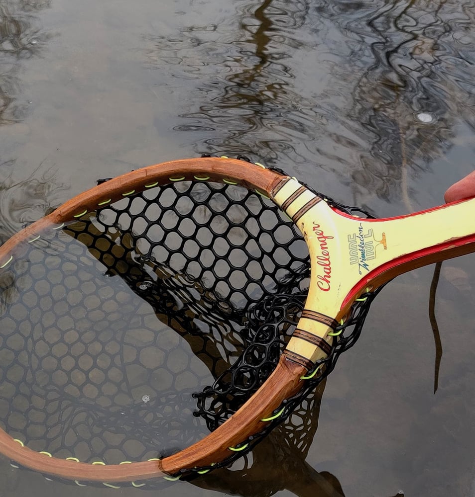 Image of Wooden Vintage Fishing Net, "Champion"