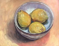 Image 1 of A Trio of Lemons, still life oil painting