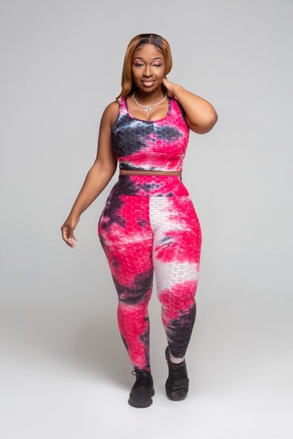 Image of Tie dye scrunch crop set