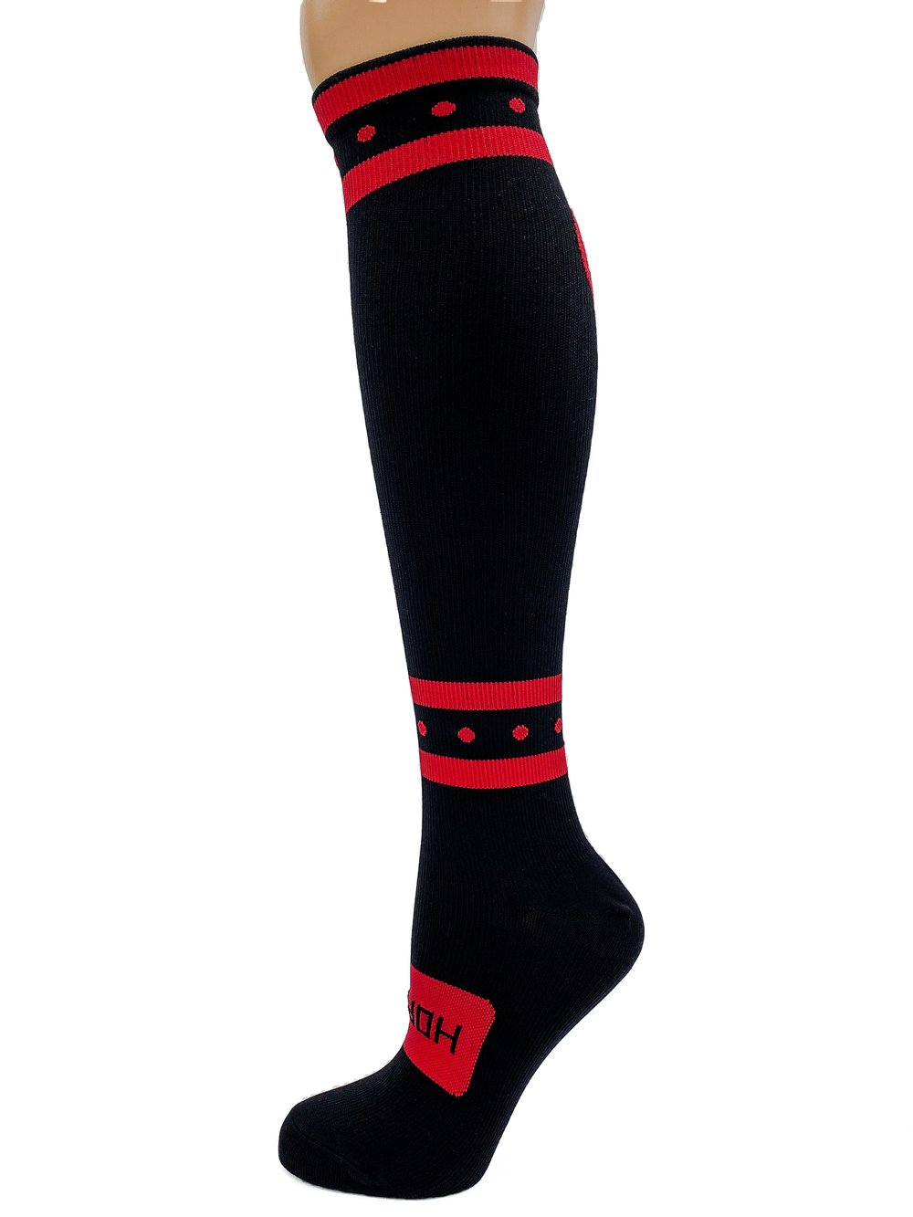 Image of Hoplite Premium Compression Socks, Black and Red (Bred)