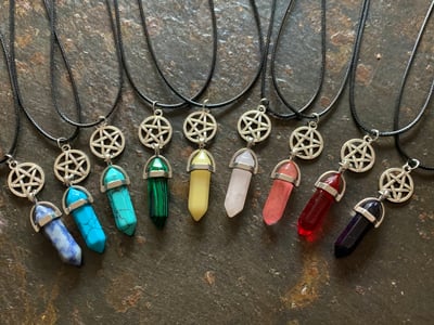 Image of Pentagram Bullet Pendant Necklaces 
