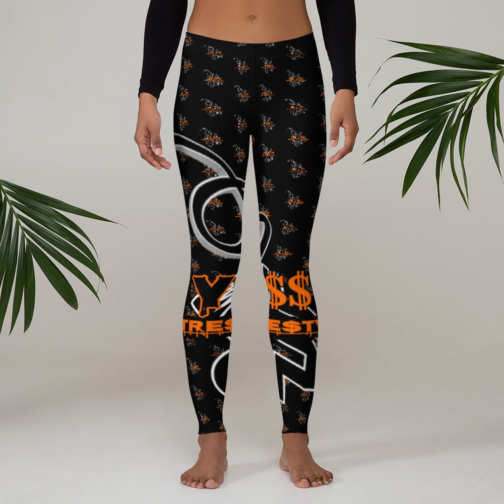 Image of YStress Exclusive Orange and Black Women's Leggings