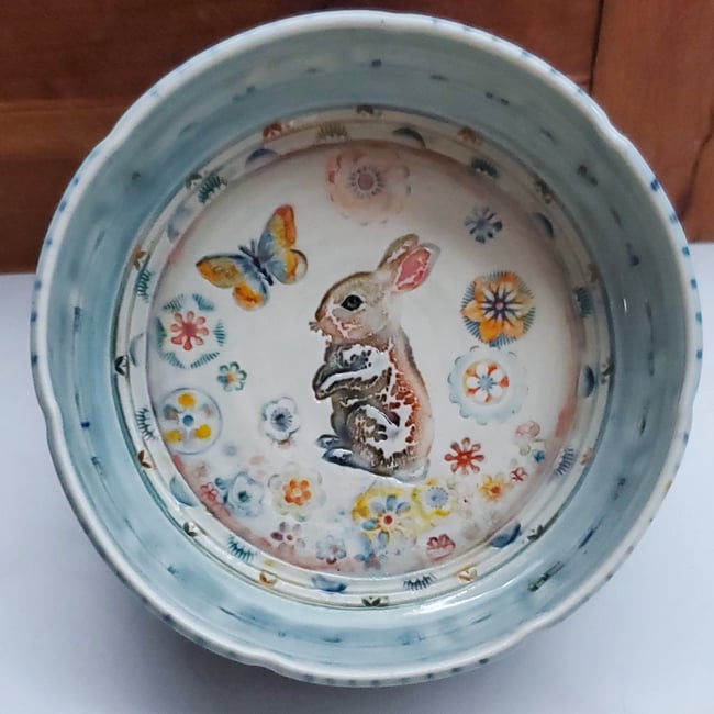 Curious Rabbit Porcelain Dish