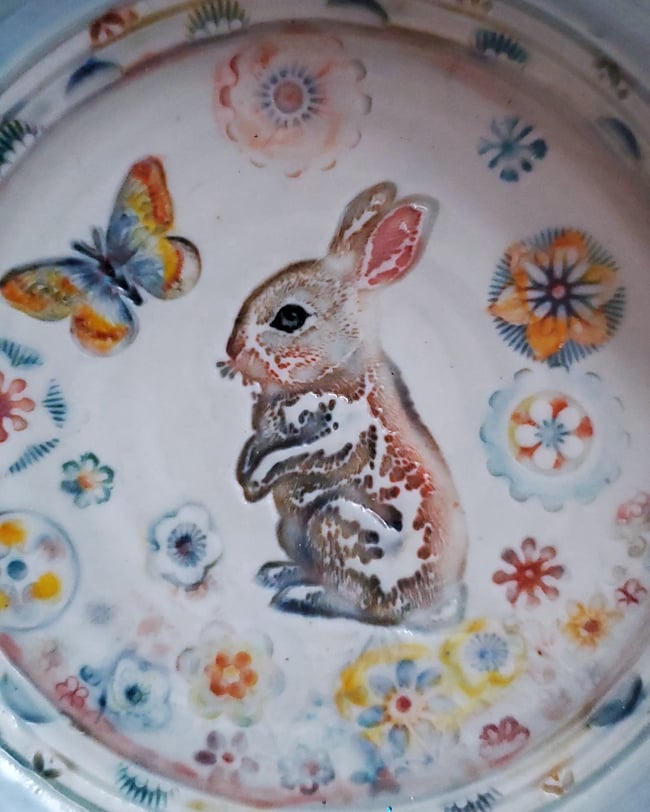 Curious Rabbit Porcelain Dish