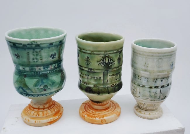 Reduction Fired Mini Porcelain Chalices