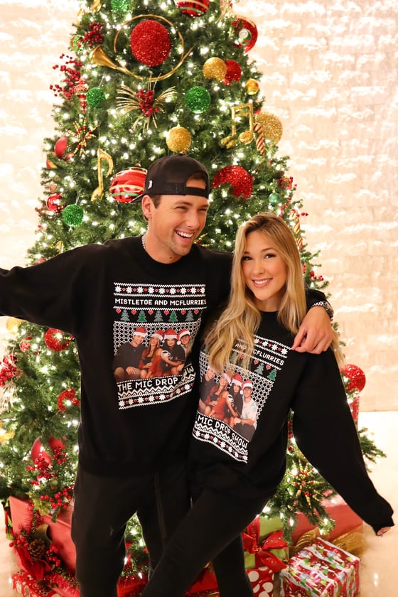 Image of The OG  Mistletoe and McFlurries Mic Drop Ugly Christmas Sweatshirt