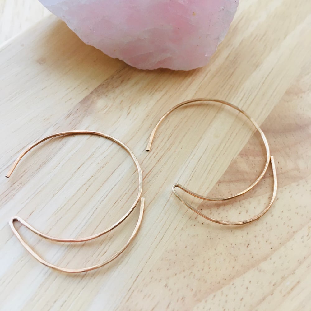 Image of Large Crescent Moon Hoops -Game-changers 