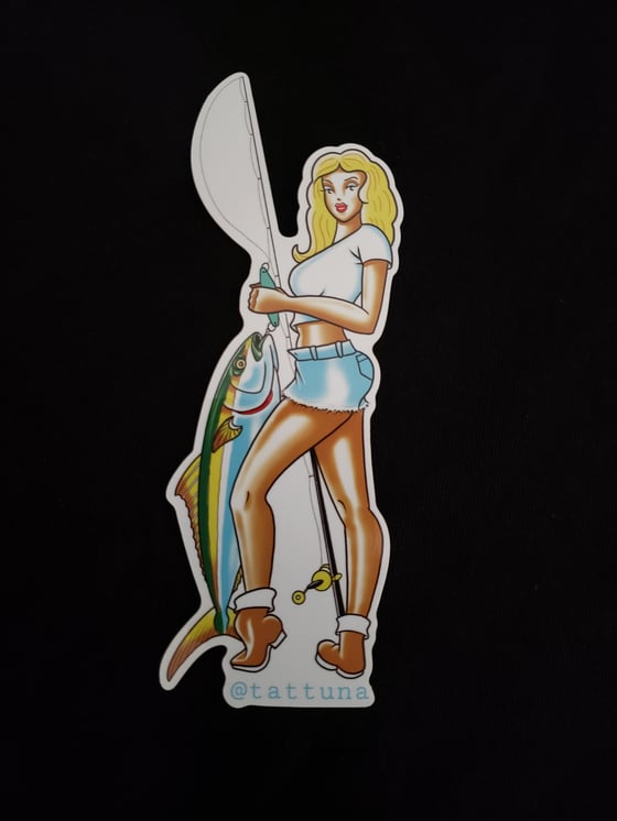 Image of Jig stick girl 6" sticker