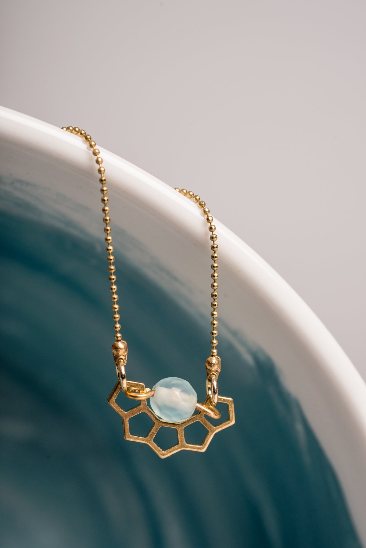 Image of Honey and Agate Brass Necklace