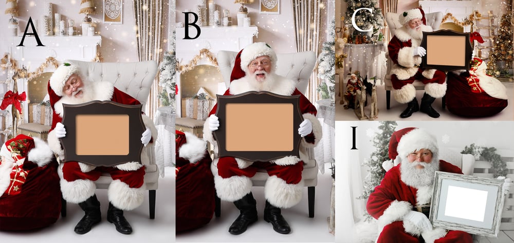 Image of Landscape Frame Picture with Santa