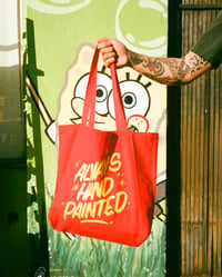 Image 1 of ALWAYS HAND PAINTED - RED TOTE BAG