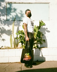 Image 2 of ALWAYS HAND PAINTED - BLACK TOTE BAG BLENDED PRINT