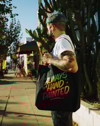 Image 3 of ALWAYS HAND PAINTED - BLACK TOTE BAG BLENDED PRINT