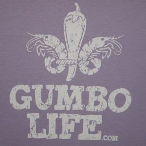 Image of Gumbo Life Lavender and White Women's Fitted Tee