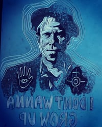 Image 5 of Tom Waits. I Don't Wanna Grow up. Handmade A4 Linocut print on zerkall paper.