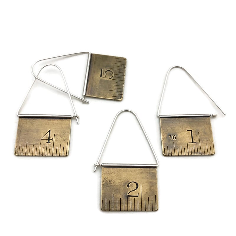 Image of Brass ruler swing hoops, lg  