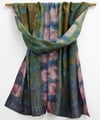 Aurora Borealis - Ecoprint and botanical dyed silk scarf