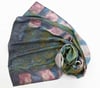 Aurora Borealis - Ecoprint and botanical dyed silk scarf