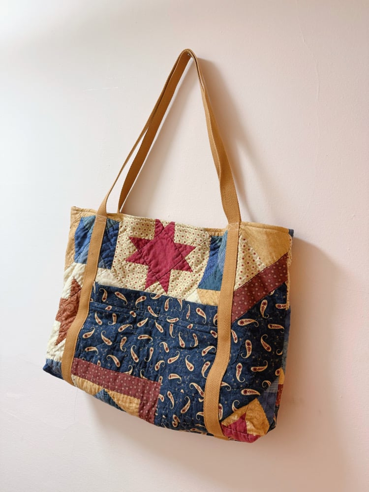Image of Large Quilt Tote Bag — Sawtooth Stars