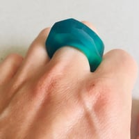 Image 3 of chunky geo faceted ring 