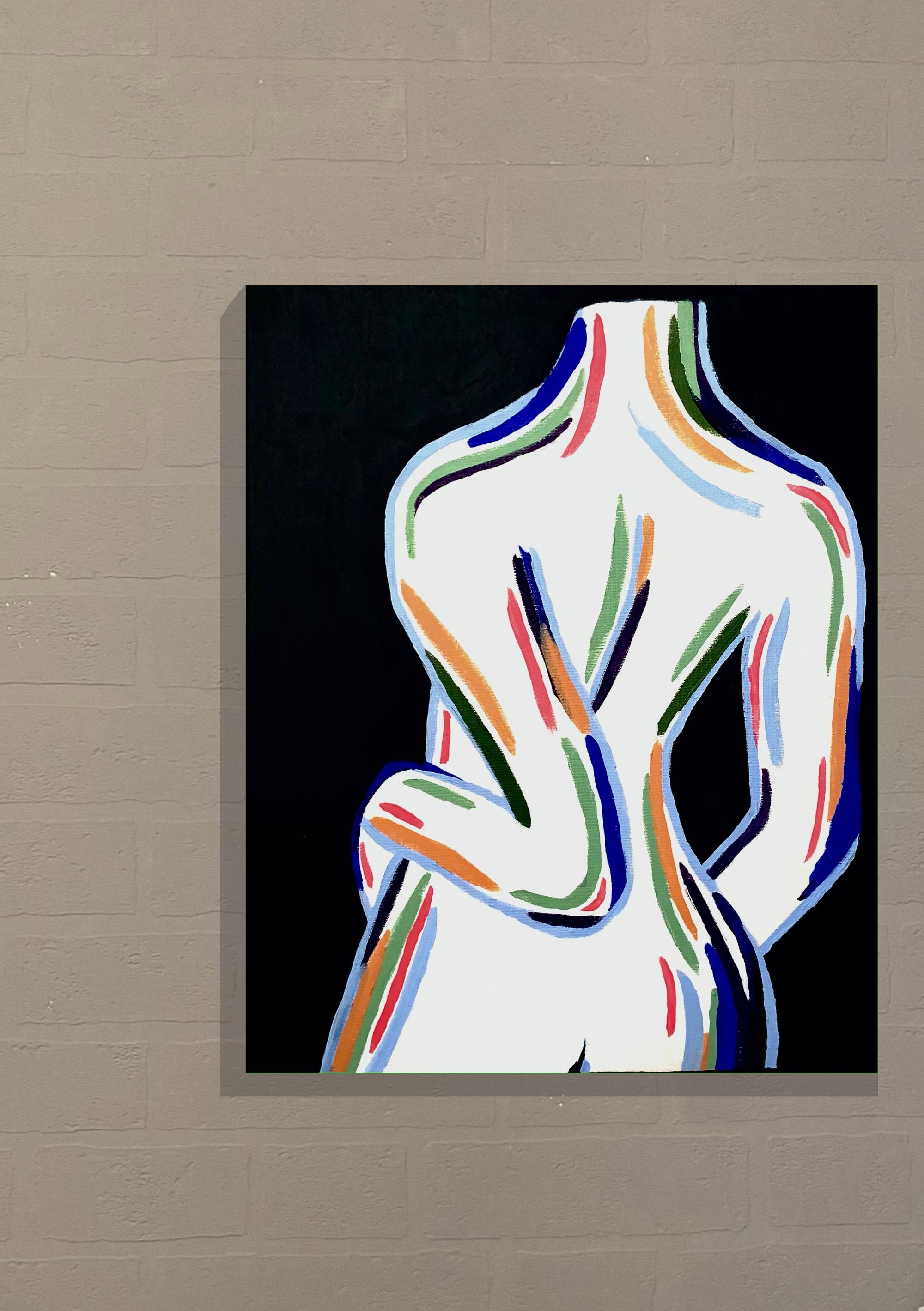 Image of NAKED LADY acrylic painted canvas 2