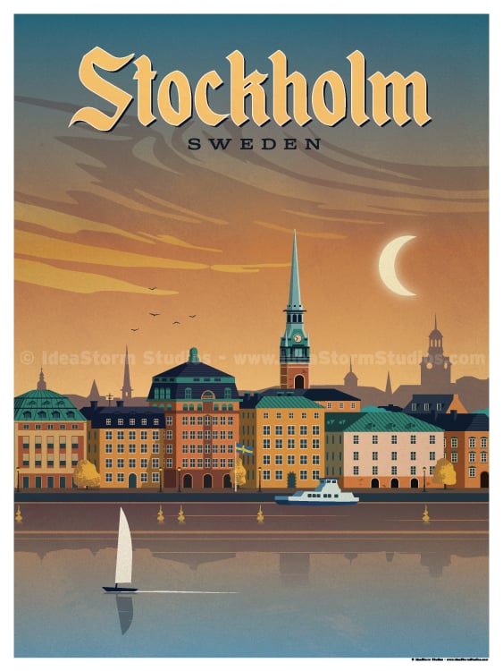 Image of Vintage Stockholm Poster