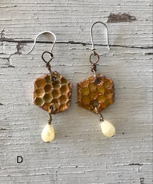 Image of Copper Honeycomb Earrings