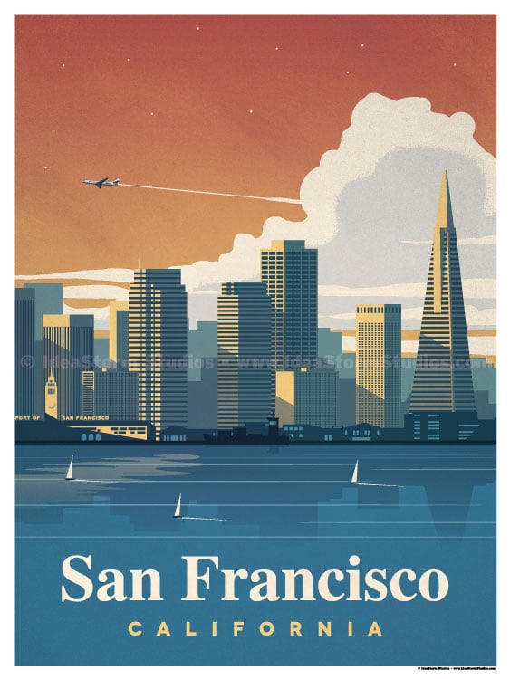 Image of Vintage San Francisco City Print