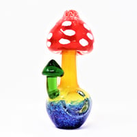 Handmade Red Cap Mushroom Collectable Glass Pipe