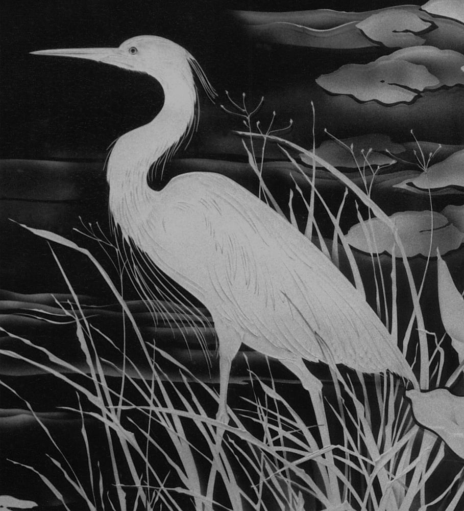 Image of Great Blue Heron Black and White Note Cards