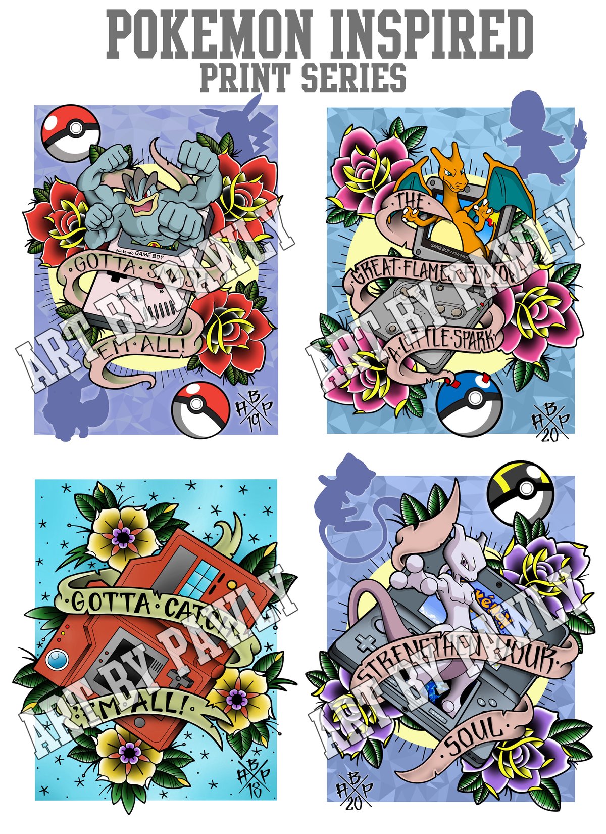 Pokemon Inspired Print Series 8x10 11x14 Art By Pawly