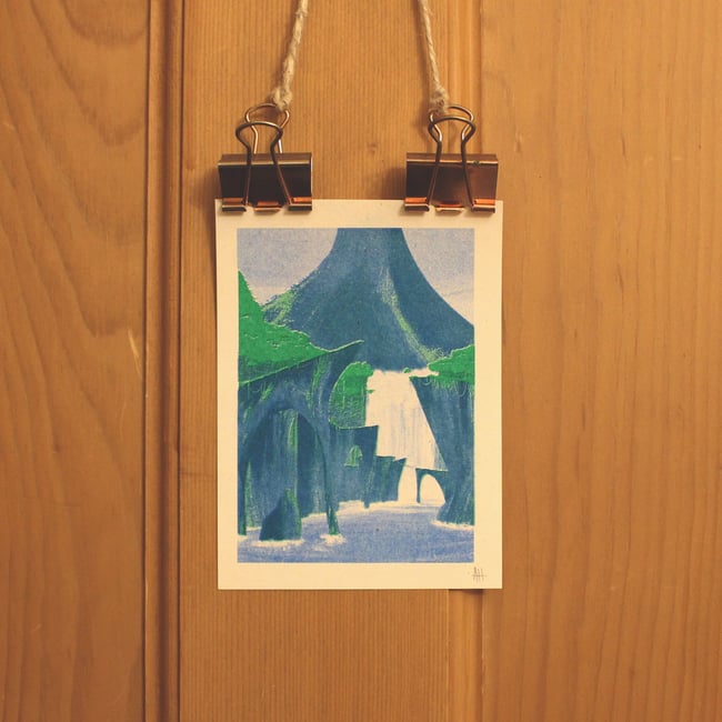 'Kiki Falls' A6 Riso Print