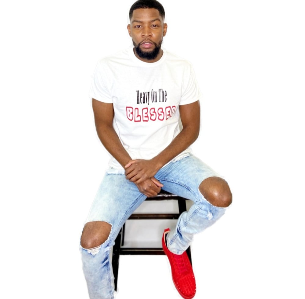 Image of White "Heavy On the Blessed" Tee