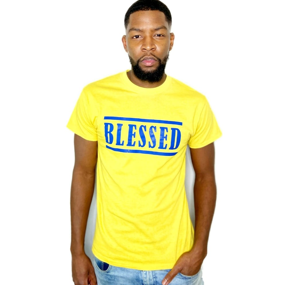 Image of Yellow & Royal Blue Classic Blessed Tee