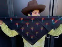 Image 1 of Ernesto Yerena "Dignity Rose" Black Bandana