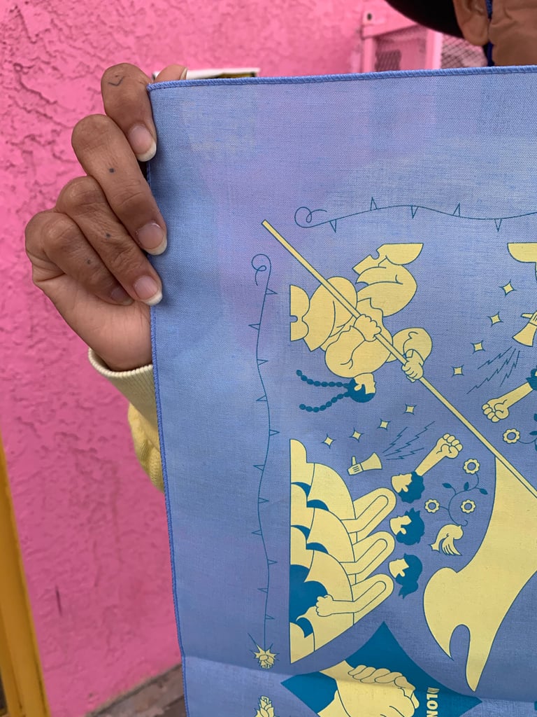 Jorge Navajas "Solo el pueblo salva el pueblo" Powder Blue Bandana Image 4