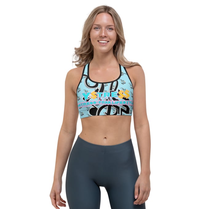 Image of YStress Exclusive Ice Cream and Black Sports bra
