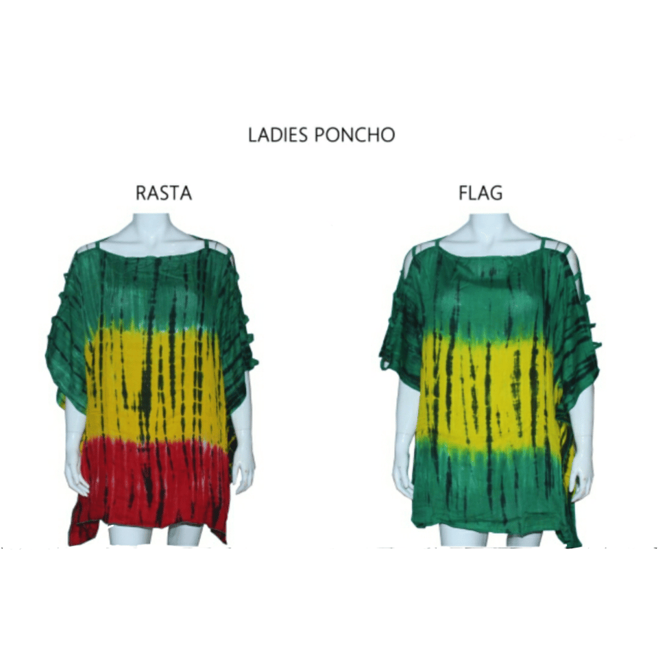 Rasta & Jamaican Tyedye  Ladies Poncho