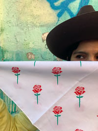 Image 3 of Ernesto Yerena "Dignity Rose" White Bandana