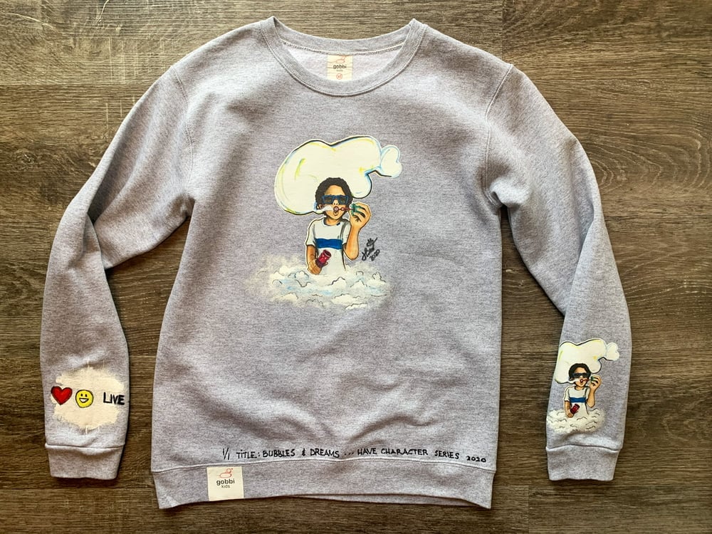Image of Gobbi Kids | Bubble : Hand crafted, Toddler Kids Youth Crewneck Sweatshirt (Short Sleeve available)