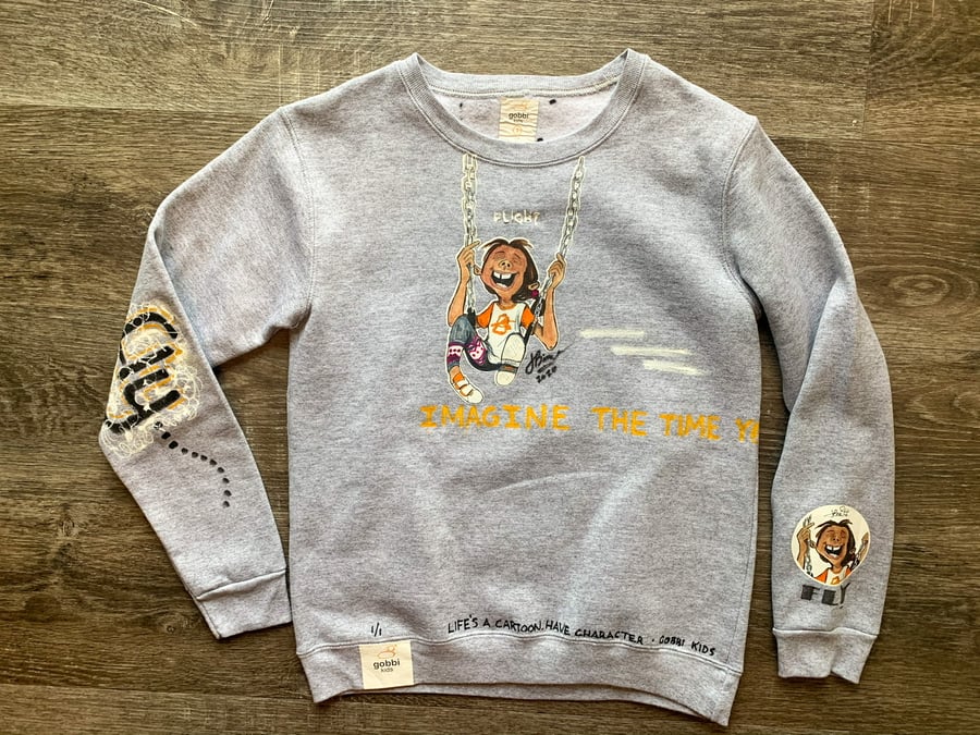 Image of Gobbi Kids | Swing: Hand crafted, Toddler Kids Youth Crewneck Sweatshirt (Short Sleeve available)