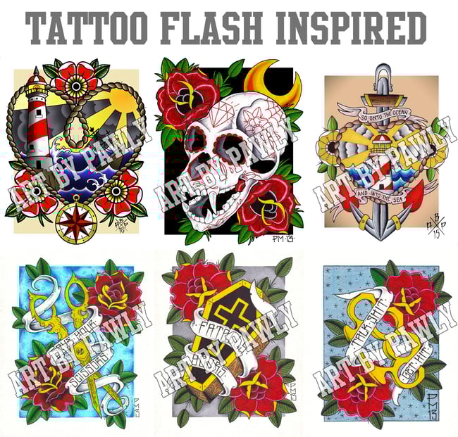 TATTOO FLASH INSPIRED PRINT SERIES