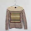 Stripes and Checks Sweater - Cream/Red